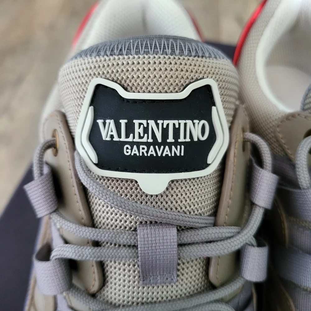 Valentino Garavani Beige and Red Sneakers